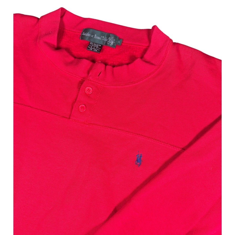 Knights of Round Table Vintage Sweatshirt Mens XL Red Mock Neck Pullover